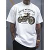 European Sizes Men's Pure - Cotton White T - Shirt Ride the Road Vintage Motorcycle Tee