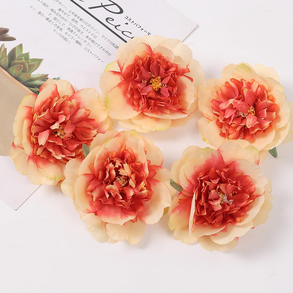 2/5 Stück 11CM Pfingstrosen Kunstblumen Kopf Seidenrosenblüten Für Hochzeit Zuhause Zimmer Dekoration Künstliche Blume DIY Kranz Zubehör