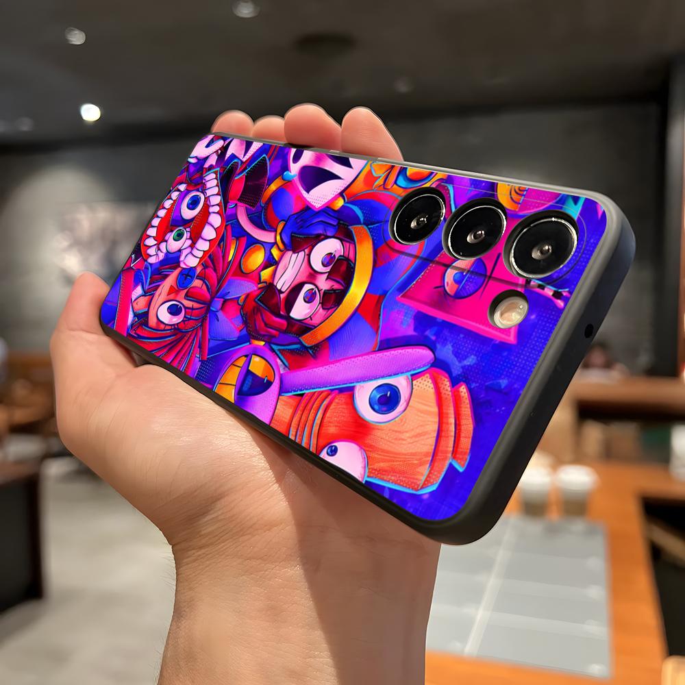 Niesamowite etui na telefon D-Digital C-Circus do Samsung A56 A36 A26 A16 A15 A25 A35 A55 A14 A34 A24 A54 Czarne Miękkie