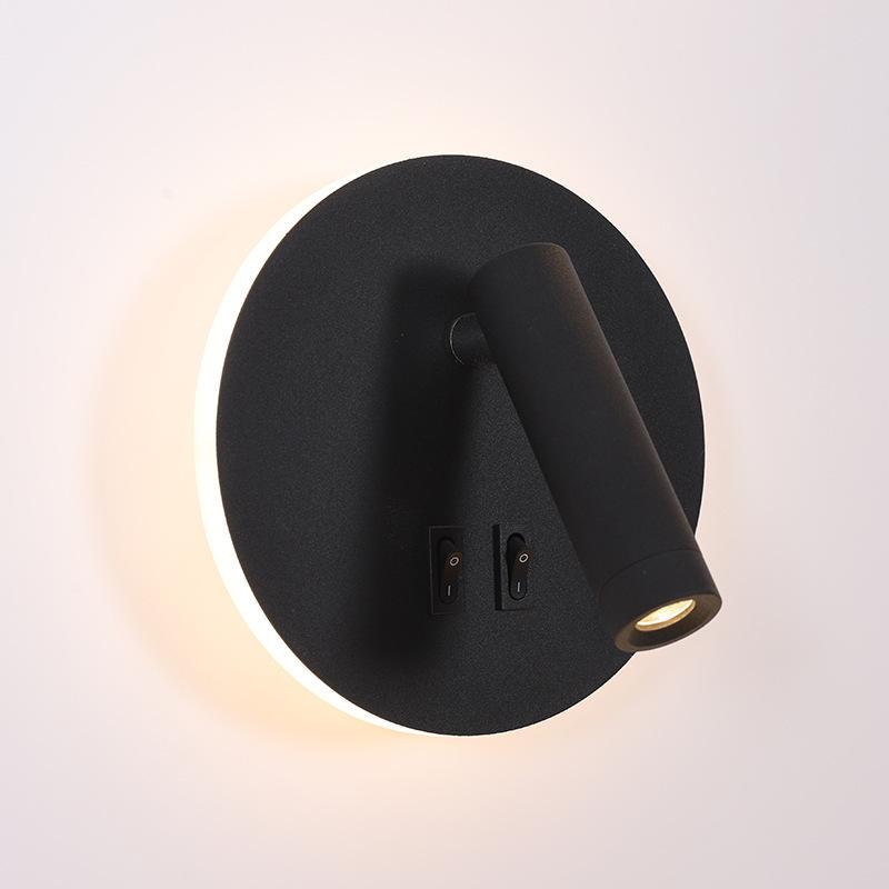 Multicolor LED Wall Lamp with Rotatable Head - Modern Atmosphere Spotlight for Bedroom