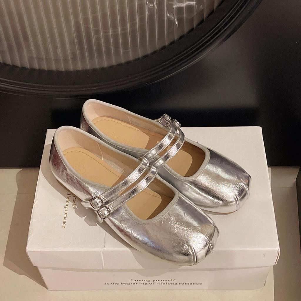 French Mary Jane shoes girl word belt summer new fairy wind shallow mouth daily casual single shoes flat bottom with skirt