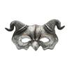 Maschera Demone Mezza Faccia Halloween Corna di Ariete Maschera Demoniaca, Mezza Faccia Horror Leggera Gotica Maschera per Cosplay Festa in Costume Stile Oscuro