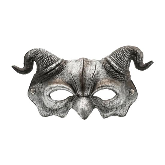 Maschera Demone Mezza Faccia Halloween Corna di Ariete Maschera Demoniaca, Mezza Faccia Horror Leggera Gotica Maschera per Cosplay Festa in Costume Stile Oscuro