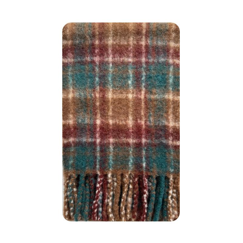 

Wool Retro Plaid Scarf Women s Winter Millennium Retro Soft Atmosphere Scarf 200*28cm