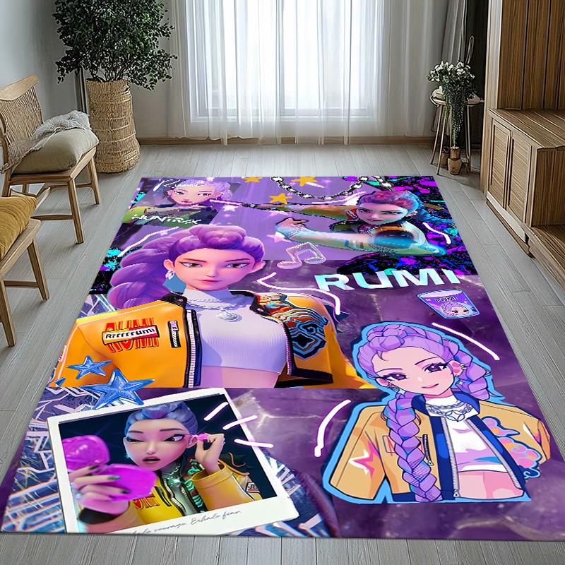 K-Pop Demon Hunters Golden Saja Boys Living Room Non-Slip Area Rug Soft Carpet for Bedroom Playroom Sofa,Home Decor Doormat