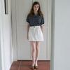 Elssibeui Soft Cotton Mini Skirt_White