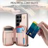 Zipper Wallet Case for Samsung S25 Ultra S24 Plus S23 A16 A55 A15 A35 RFID Blocking Crossbody Purse with Card Slots Wrist Strap