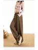 European Women’s Wide-Leg Velvet Pants: Casual Korean Style, Versatile & Floor Length for Spring-Summer