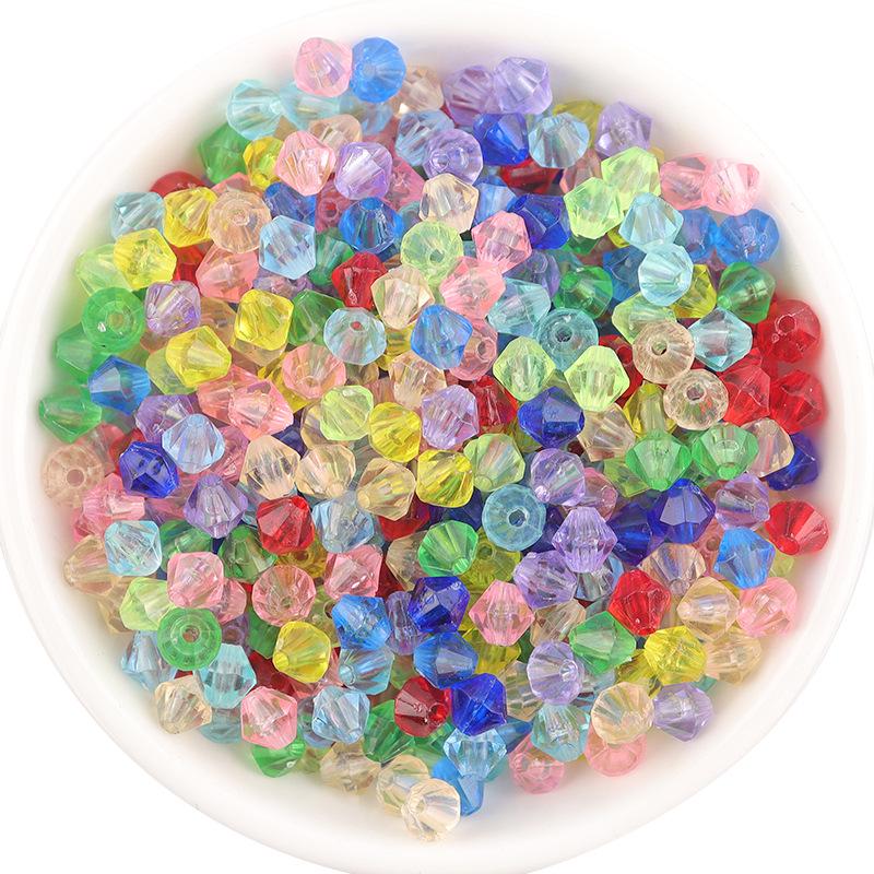 Acrylic Candy Color Faceted Beads: Transparent Square and Rhombus DIY Beading Materials