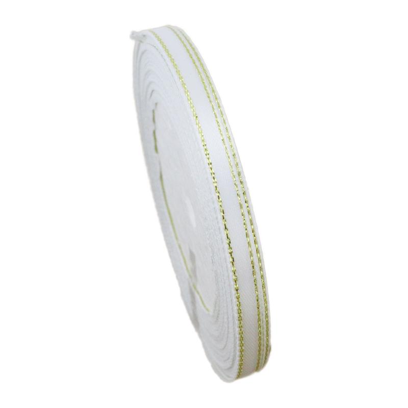 (25 Yards/roll) Gold Edge Ribbon Satin Ribbons High Quality Gift Packaging Ribbons 6/10/20/25/40mm