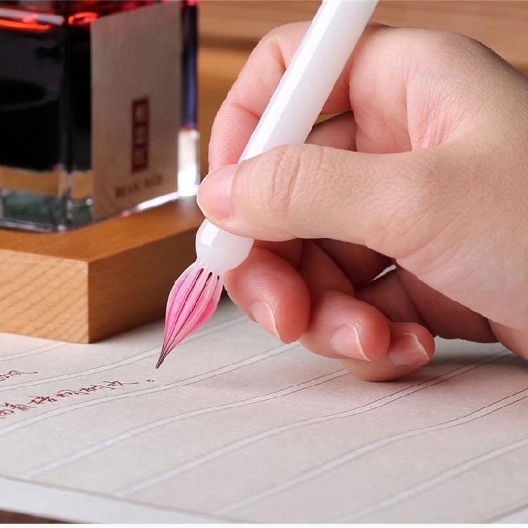 Pluma de Cristal Corta Portátil para Escribir, Bocetar, Diario, Pluma de Caligrafía Portátil para Artista Principiante