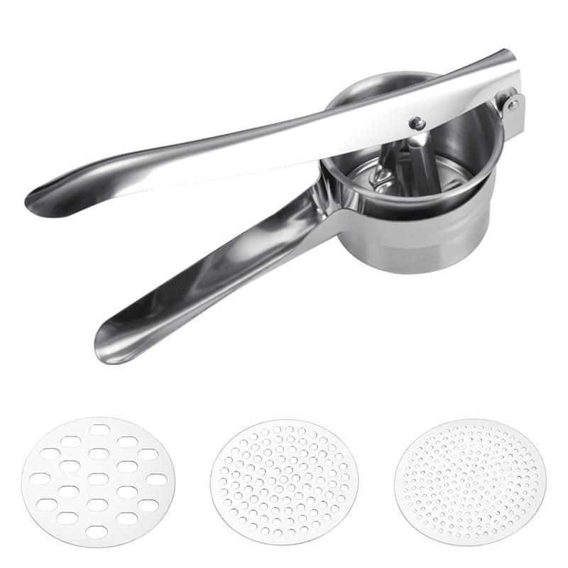 1pcs Stainless Steel Potato Ricer With Silicone Handle And Replaceable Chassis Potato Mashers Presses Mashing Mashed Potatoes