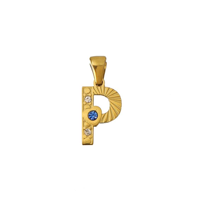 26 Letter Pendant Necklace 18K Pendant Series Ring Gold Color Independent Station Necklace Accessories Jewelry