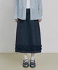 Belloel Lovely Frill Long Skirt Navy
