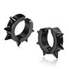 Black Punk Women Men Earrings Ear Studs Spike Rivet Hoop Huggie Gothic Black Stainless Steel Earring Jewelry Gifts Accessories