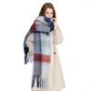 Winter Scarf Men Women Cashmere Warm Rainbow Hairy Pashmina Blanket Wraps Female Thick Soft Bufanda Tassel Shawl Poncho Echarpe