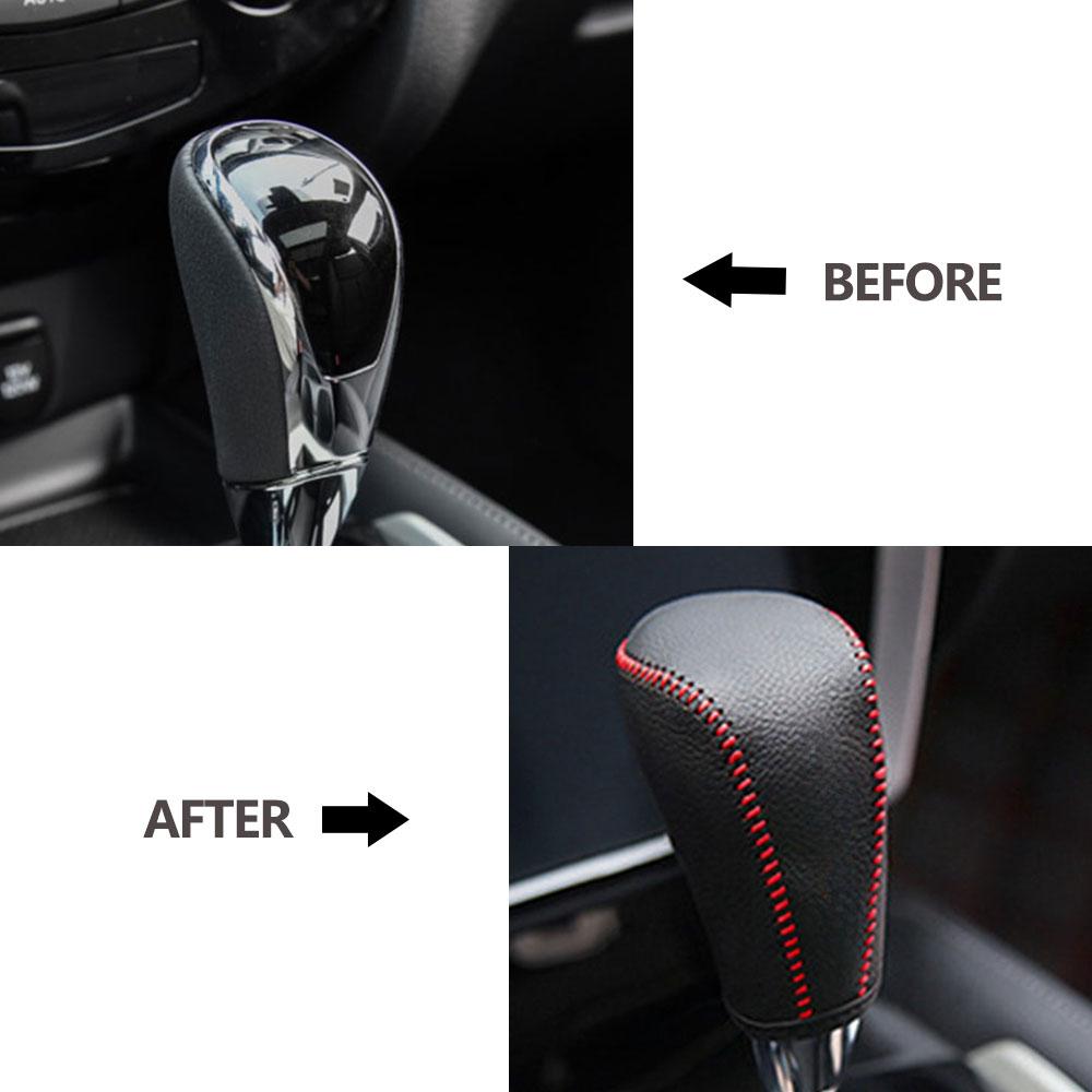 Växelspaksskydd för bil till Nissasn X-Trail Xtrail T32 Qashqai J11 Dualis 2 J10 AT Växelkragar Läderinteriörtillbehör