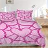 3pcs Heart Web Bedding Set, Breathable and Soft, Suitable for All Seasons, Ideal for Home Use, Suitable for Bedroom Decor 21177