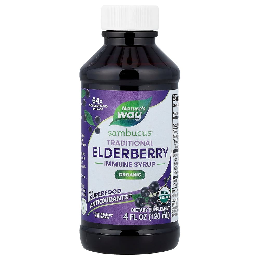 Nature's Way Standardized Sambucus Elderberry Syrup 120ml (4 Fl Oz)