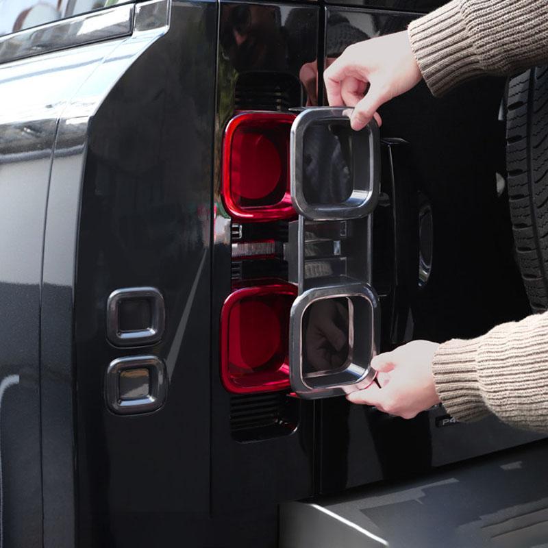 Für Land Rover Defender 90/110/130 2020-2025 Auto Rauchschwarz Rückleuchtenabdeckung Schutzschale Außenmodifikationszubehör