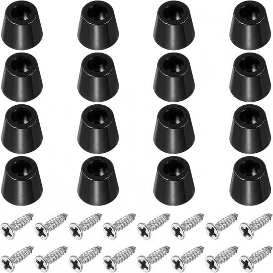 PATIKIL Cutting Board Feet, 16 Pack Round Rubber Feet Bumpers Non Slip Bumper Pads with Stainless Steel Screws for Furniture Chairs Desks Electronics