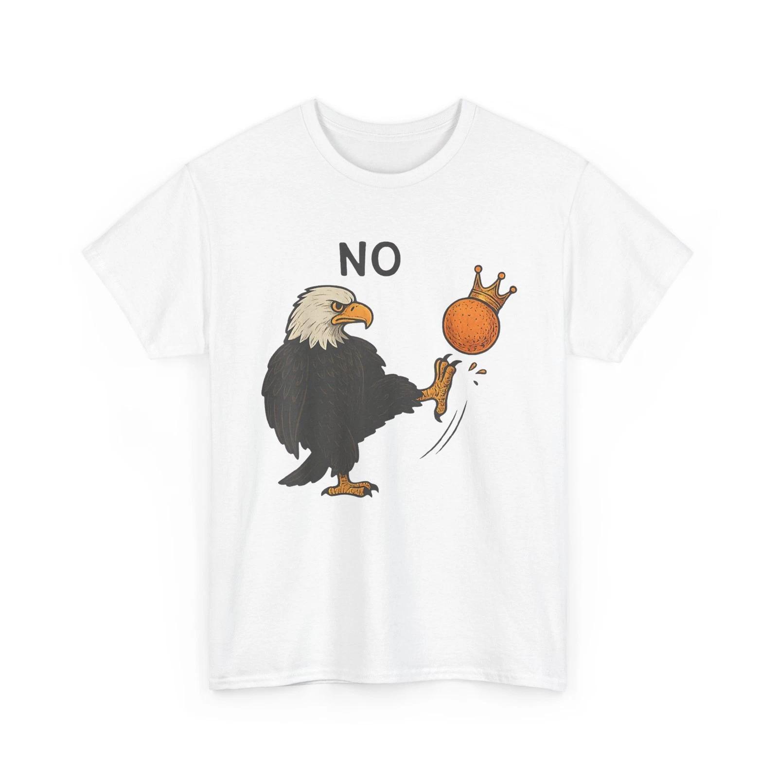 No Kings In America Shirt, Bald Eagle Kicking Crown Women Men T shirt 2XL