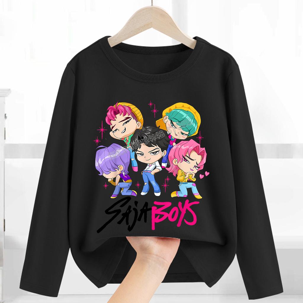 T-Shirts Girls Long Sleeve Children's Cartoon Printed Fashion Clothing Children's Clothing Casual Long Sleeve Crew Neck Top