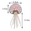 DIY Jellyfish Beads Patches Rhinestone Brooch Badge Sea Animal Appliques  For Clothing Bags Shoes