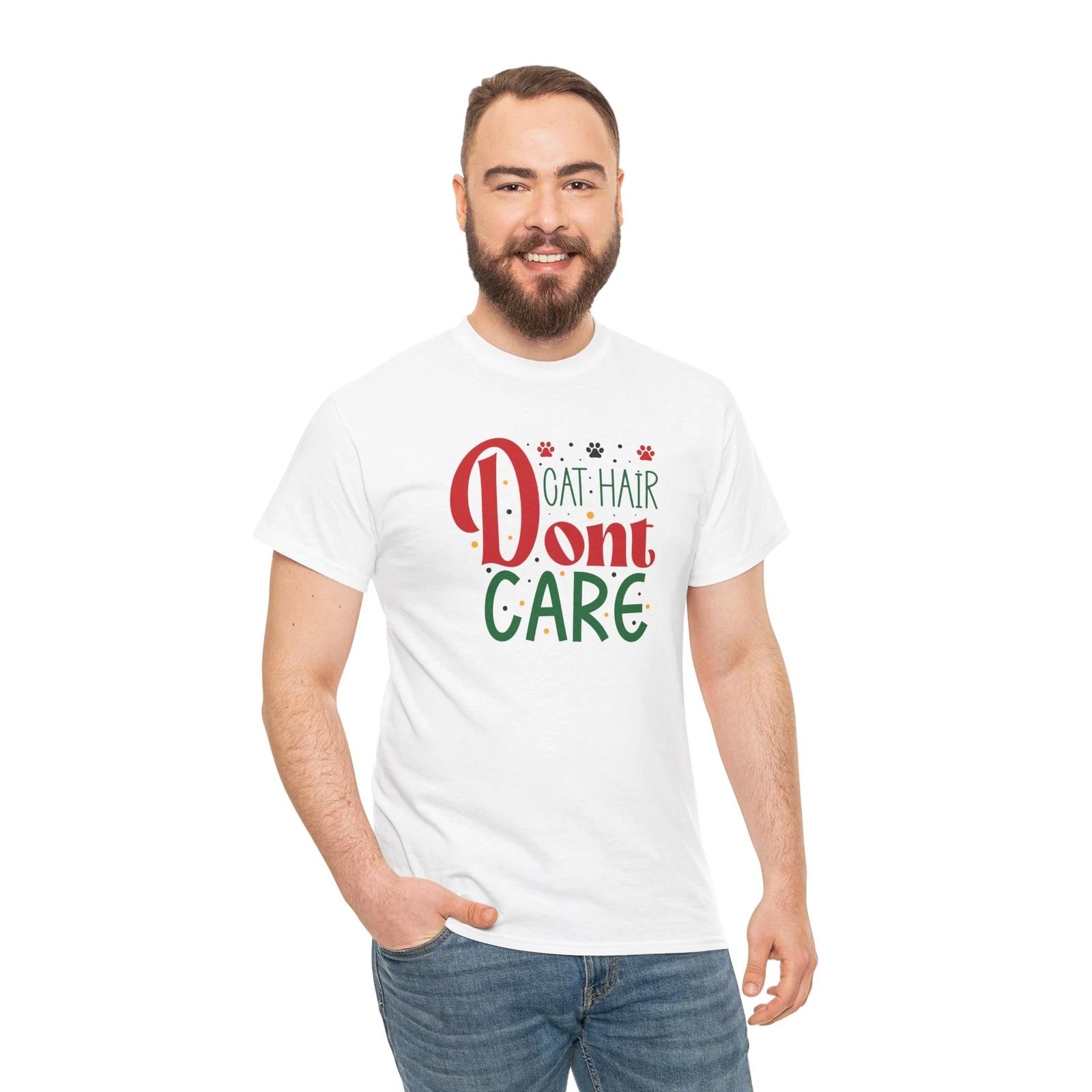 Cat Hair Dont Care Dog T-Shirt – Funny Puppy Paw Print Tee for Pet Owners 3XL