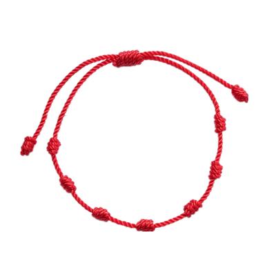 2 ks Lucky Red String náramky 7 uzlový ochranný provazový amulet Novoroční dárek