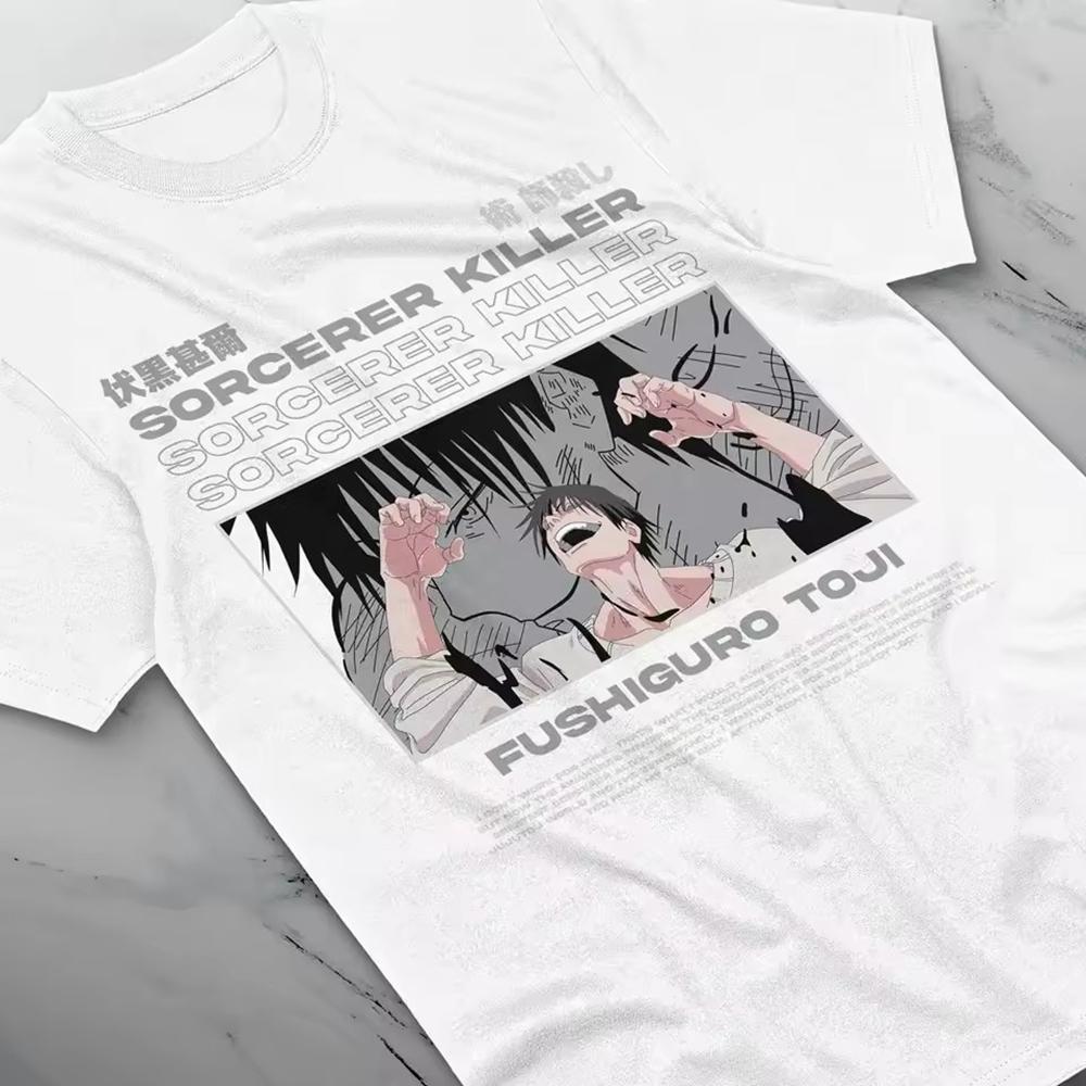 

Тодзи Фушигуро Магическая Битва Сатору Годжо Мужская Одежда Футболка Homme с коротким рукавом Круглый вырез Принт Пуловер Футболка 50329 S