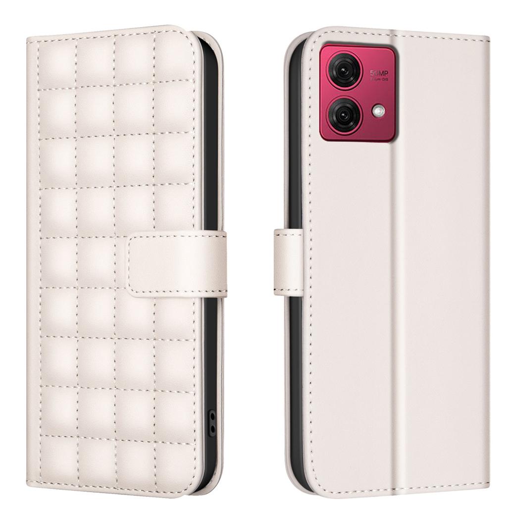 Applicable to MOTO G84 mobile phone leather case, Nokia G22 checkered card wallet, portable rope OPPO A60