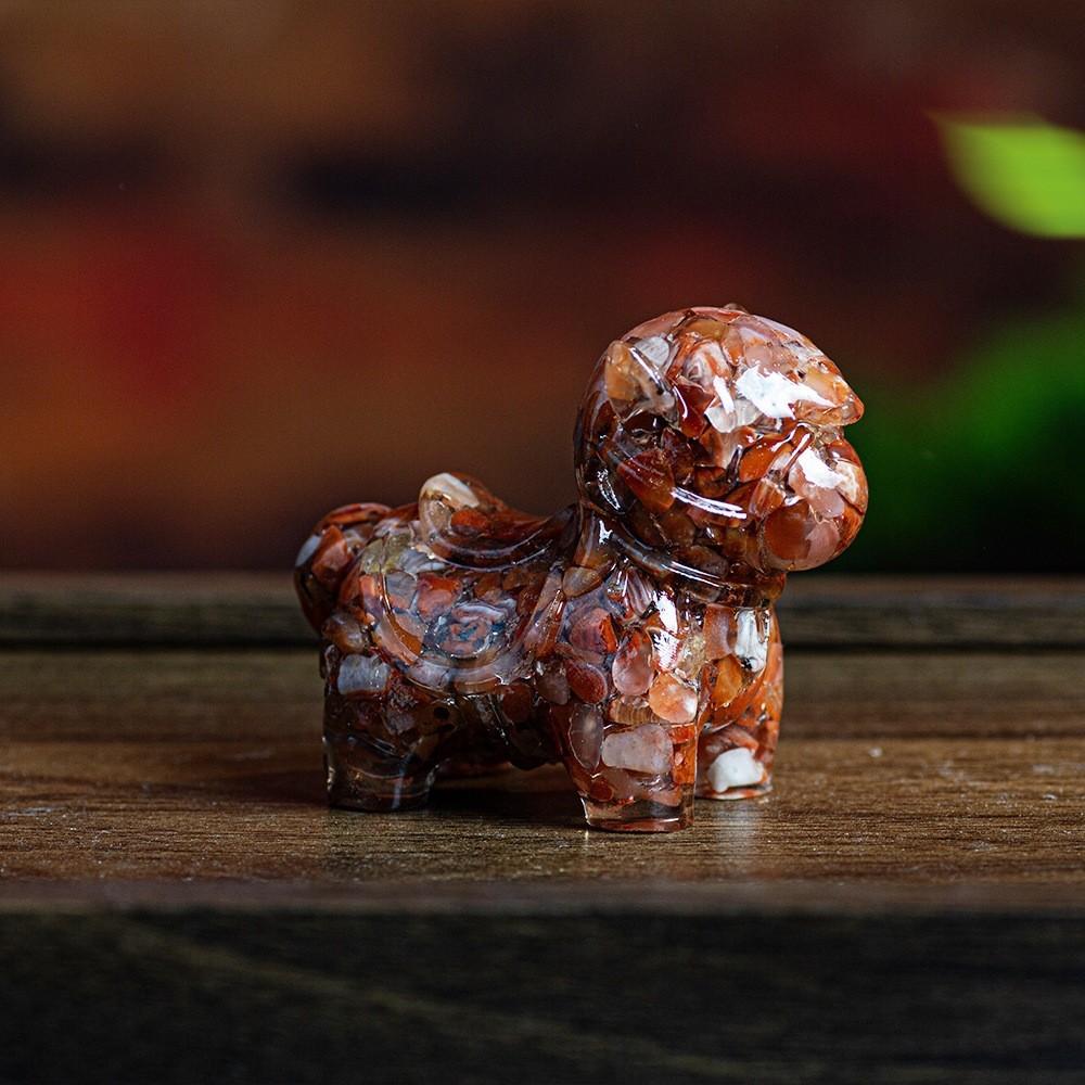 Resin Animal Ornament With Water Crystal Fill For Office Desk And Wealth Enhancement
