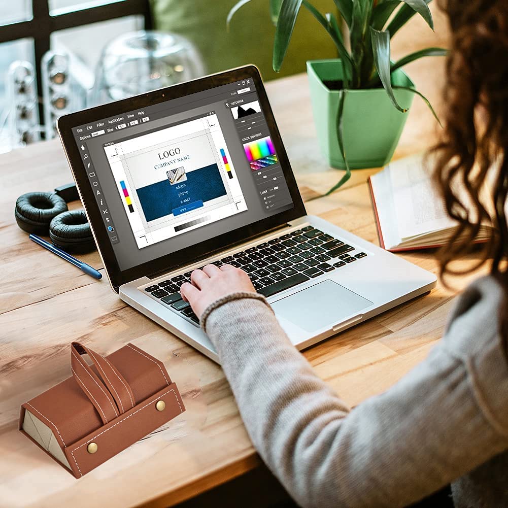 Compact Eyeglass Case for 3 PU for Travel and Car Lens Stylish Brown Pairs, Leather, Wall-Mountable, Foldable, Anti-Scratch, Portable, Use,