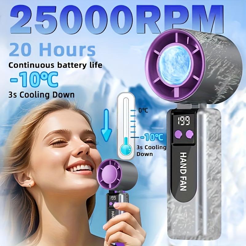 JKUOO USB Handheld Fan 2026 Three-in-One Operation, Portable LargeCapacity Battery Cooling Fan with 199 Adjustable Speeds