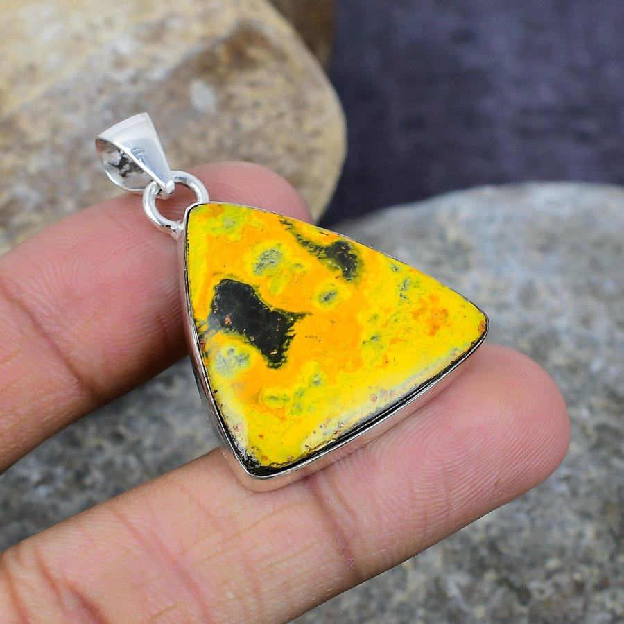 

Шмель Джаспер Драгоценный камень ручной работы 925 стерлингового серебра Ювелирный кулон