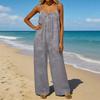 Damen-Jumpsuit, Lässige und lockere Passform, Mit rückenfreiem Design und dünnen Vintage-Trägern. Dieser Loungewear-Jumpsuit ist aus Baumwolle und Li