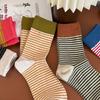 Striped Socks for Women In Spring and Autumn, Mid-calf Striped Stack Socks, Retro Ins Trendy Autumn and Winter Long Socks