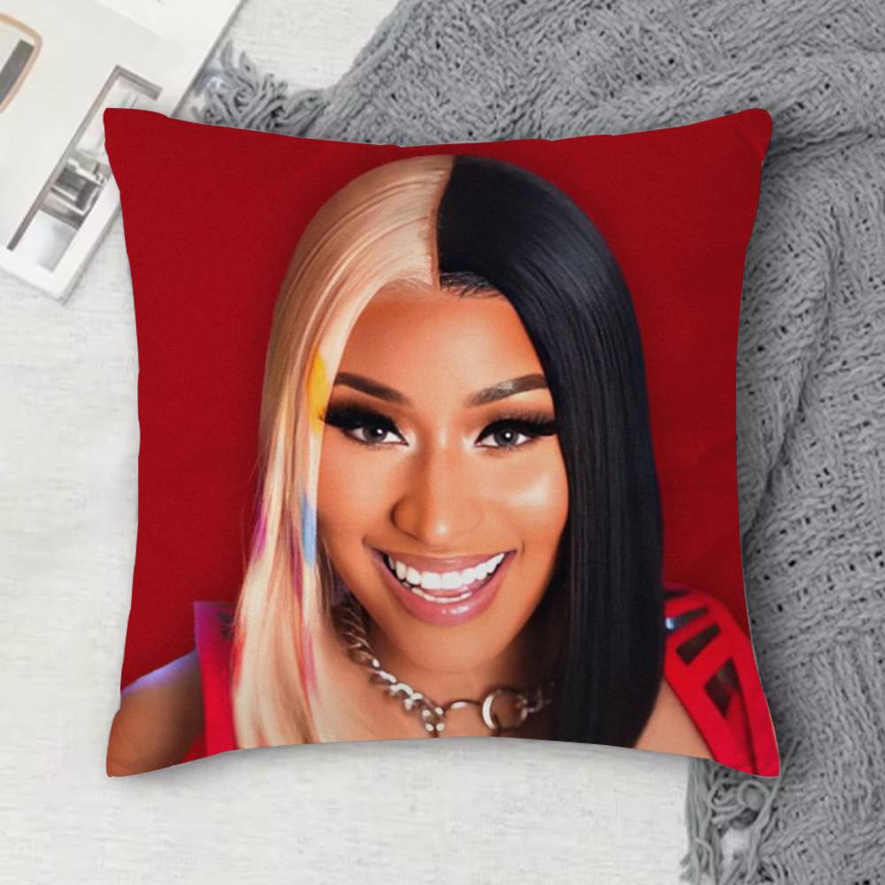 N-Nicki Minaj Double-Sided Printed Square Decorative Cushion Cover For Sofa Living Room Home Decor