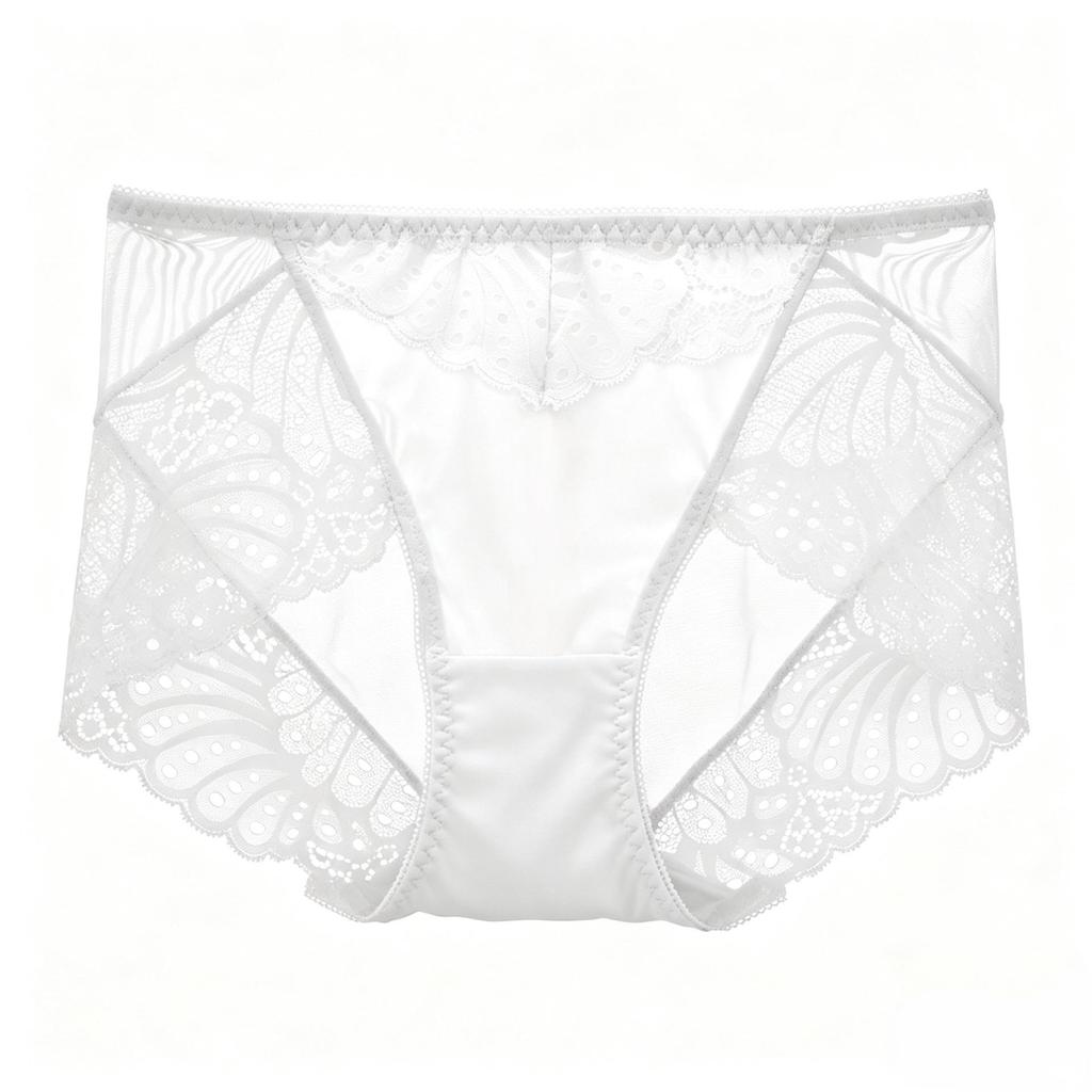 Ultra-Thin Lace Mid-Waist Panties: Breathable, Seamless, Cotton Crotch, Hip-Lifting, Large Size
