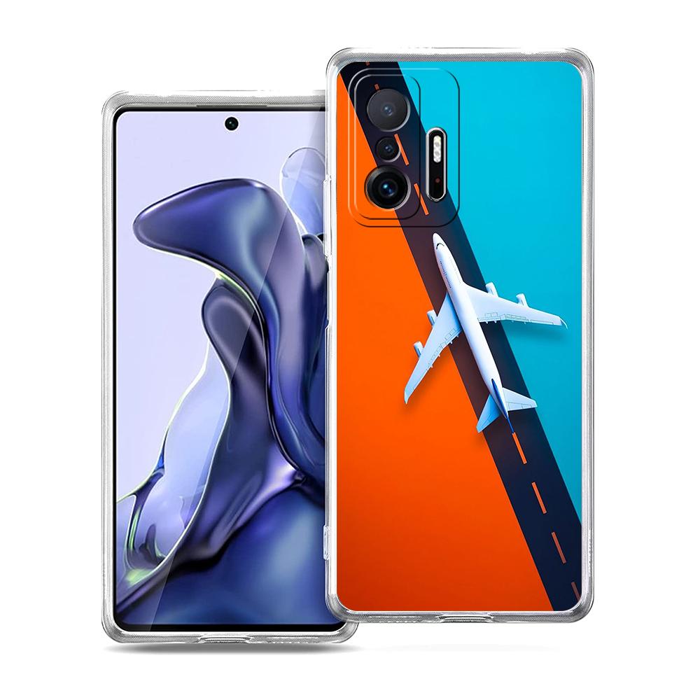 Transparent Phone Case for Xiaomi Mi 14 13 12 11 Ultra 13T Poco X3 NFC F3 F6 Pro Soft TPU Shell Travel-Inspired Airplane Route