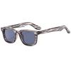 Glossy Black Square Yellow Tint Lens Rivet Detail Retro Sunglasses
