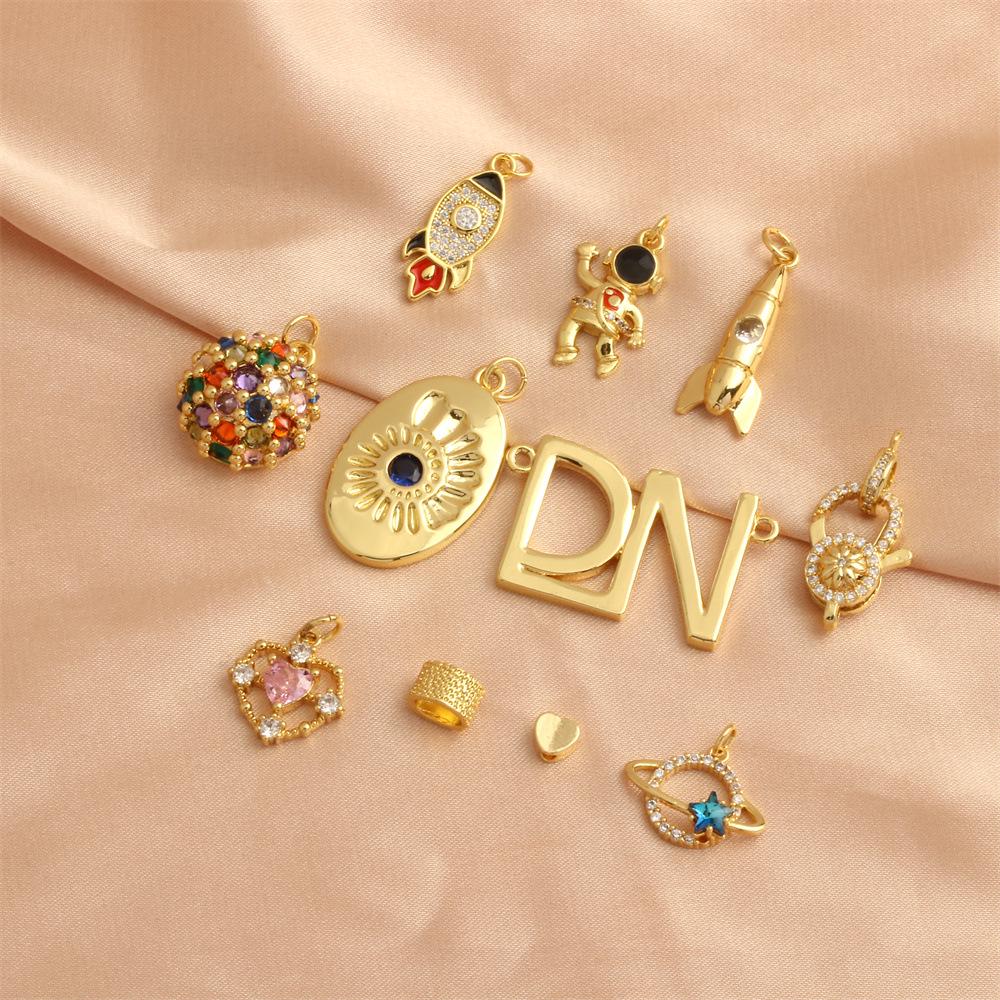 18K Gold-Plated Astronaut Evil Eye Pendant – DIY Jewelry Accessory