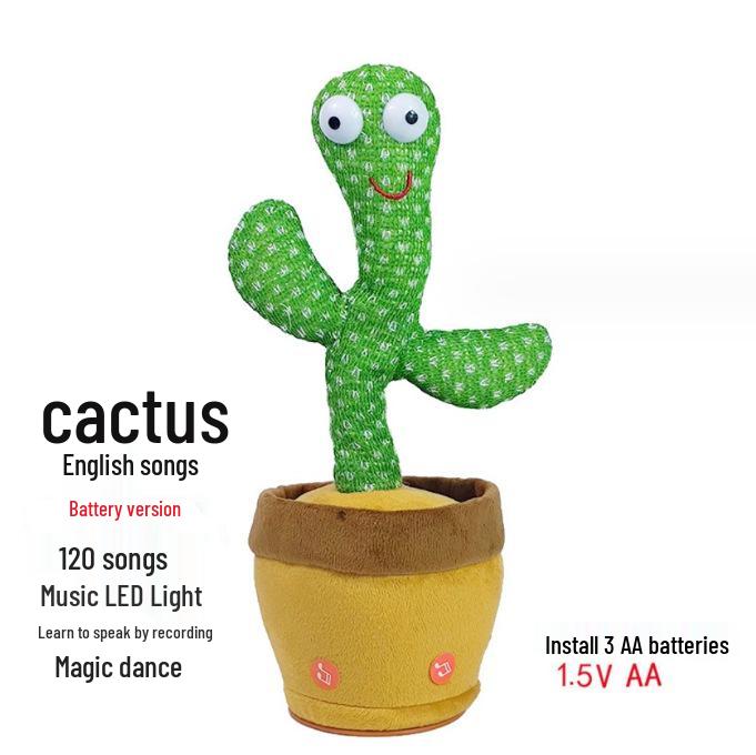 Colorful Dancing Cactus Toy: Singing, Talking, Light-Up Fun for Kids