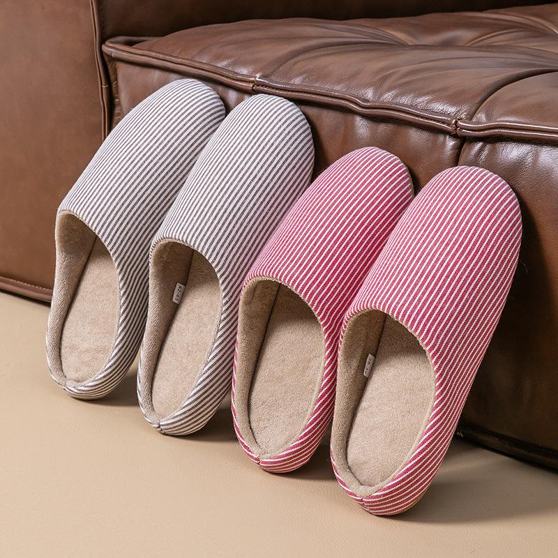 Cixi cotton slippers winter women's autumn couple home use indoor confinement warm non-slip plush home cotton slippers men