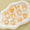New 10Pcs Geometric Gold Rings Set for Women Vintage Fashion Jewelry Smooth Irregular Party Rings
