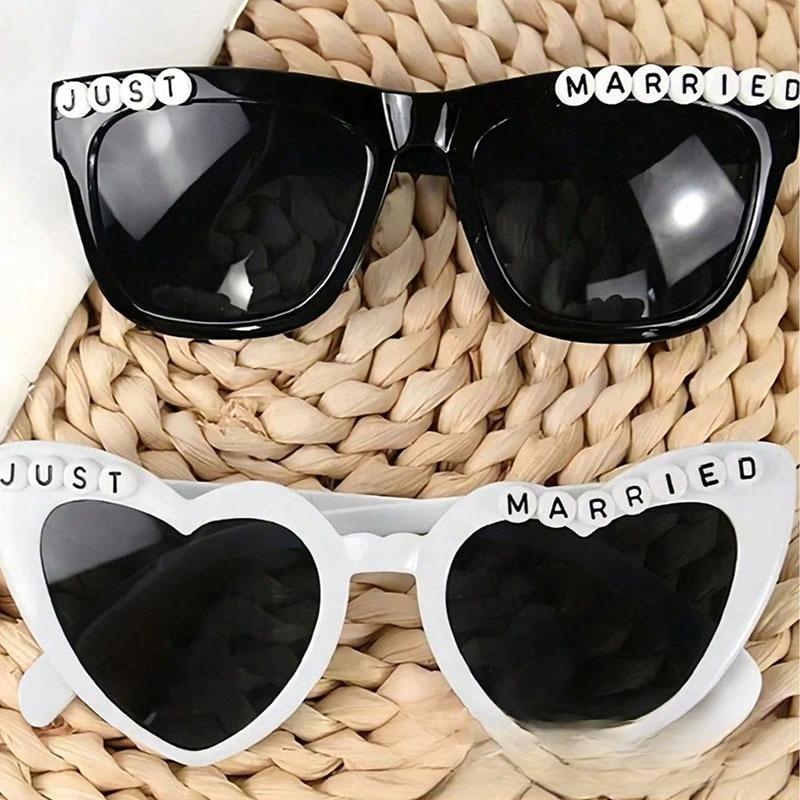 Groom Bridesmaids Bride White Pearl Letter Wedding Party Glasses