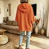 Women's Knit Hoodie with Hood, Loose Fit Pocket Pullover Top for Casual Daily Wear