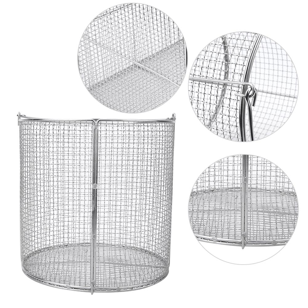 Stainless Steel Instrument Sterilization Basket Case Lab Supplies with HandleRound 150x150x150mm