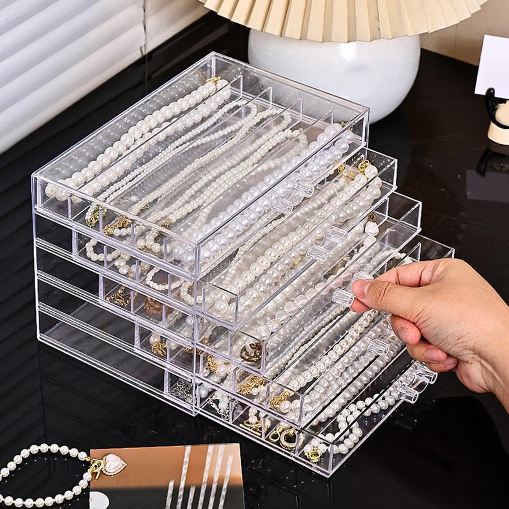 1pc Transparent necklace storage box, jewelry tray, necklace display cabinet, suitable jewelry storage drawer for women